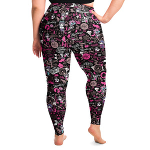 Hong Kong Pattern Plus Size Legging (Black/ for women)