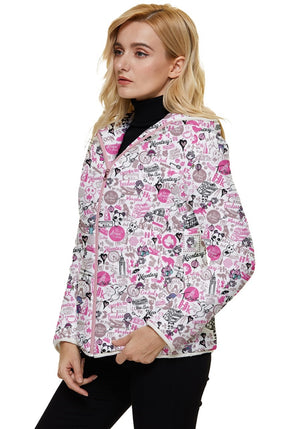 (new)Hong Kong Pattern Women's Hooded Quilted Jacket (pink)