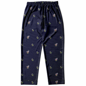 Rabbit Lantern Luxury Women's Satin Pajamas (Dark Blue)