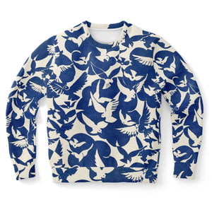 Pigeons Pattern Fashion Sweatshirt (Blue and Beige)