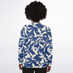 Pigeons Pattern Fashion Sweatshirt (Blue and Beige)