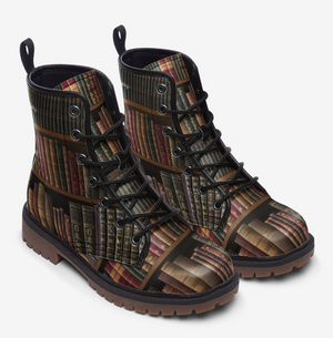 a pair of boots with a pattern on them