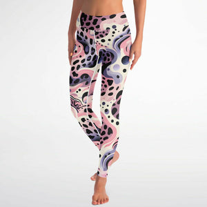 Abstract Pink Splash Yoga Pants And Top Set (for women)