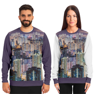 Hong Kong Night View Fashion Sweatshirt (Grey and White- 2 pcs set)