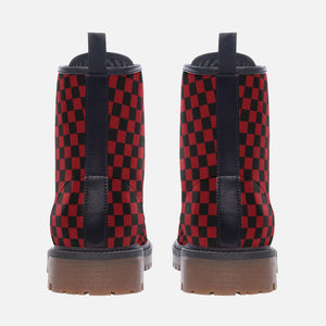 Red Checkered Combat Boots (Red and Black|For Women|Men)