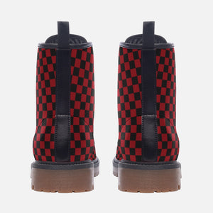 Red Checkered Combat Boots (Red and Black|For Women|Men)