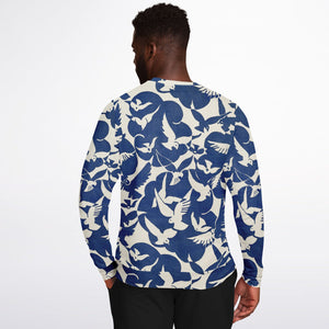 Pigeons Pattern Fashion Sweatshirt (Blue and Beige)