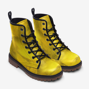 Golden Yellow Combat Boots for Women  Men - Stylish  Durable Footwear