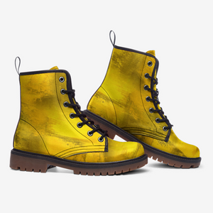 Golden Yellow Combat Boots for Women  Men - Stylish  Durable Footwear