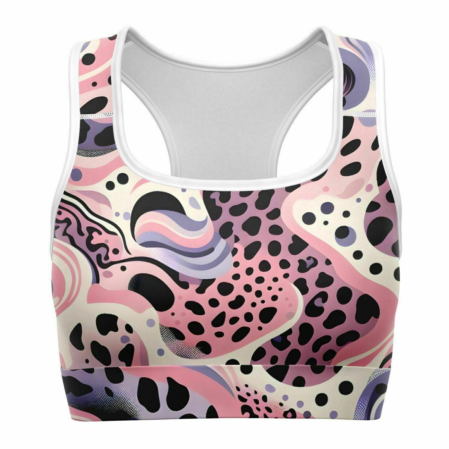 Abstract Pink Splash Sports Bra (for women)