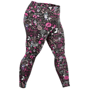 Hong Kong Pattern Plus Size Legging (Black/ for women)