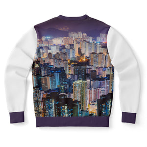 Hong Kong Night View Fashion Sweatshirt (Black and White)