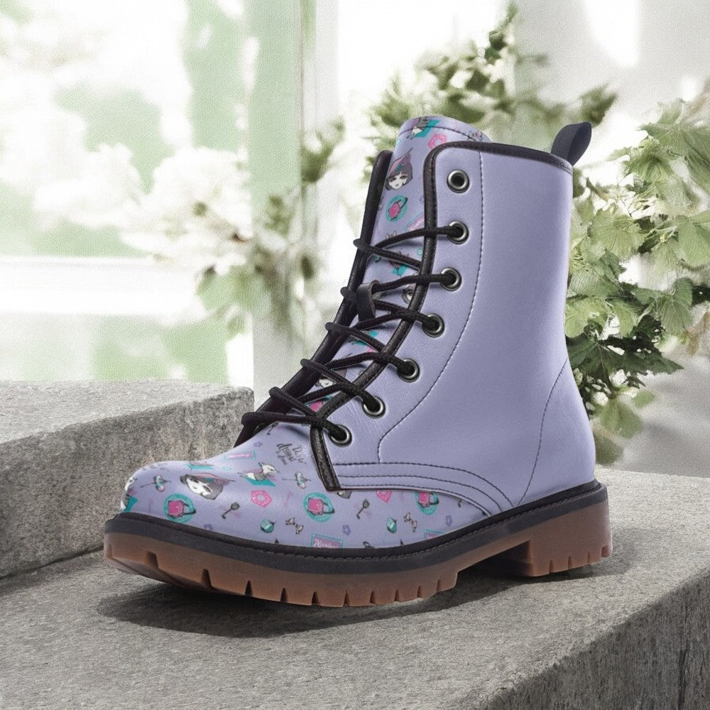 a close up of a pair of boots on a ledge