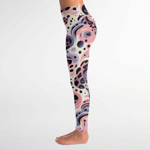 Abstract Pink Splash Yoga Pants (for women)