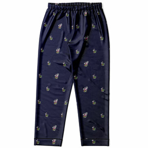 Rabbit Lantern Luxury Women's Satin Pajamas (Dark Blue)