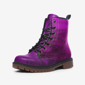 Electric Purple Combat Boots| Violet Storm Leather Boots| Cosmic Purple Urban Boots| women’s boots| fashion| trendy | handmade| lace-up