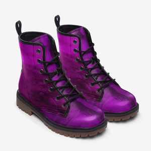 Electric Purple Combat Boots| Violet Storm Leather Boots| Cosmic Purple Urban Boots| women’s boots| fashion| trendy | handmade| lace-up