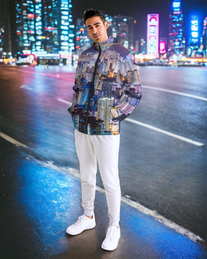 Hong Kong Night View Men's Windbreaker