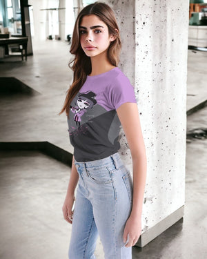 Captain Charlotte Women's Tee ( Black and Purple/ For Women)