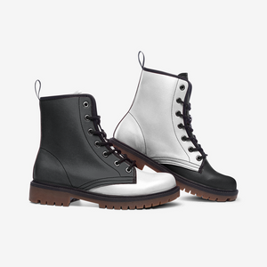 Black and White SplitCombat Boots {For women| men)