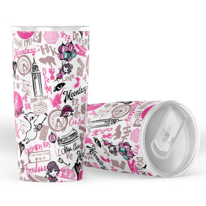 Hong Kong Pattern Pink Tumbler (20oz)