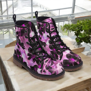 Floral Dreams Combat Boots（Purple Floral ｜For Women｜Men)