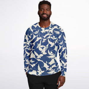 Pigeons Pattern Fashion Sweatshirt (Blue and Beige)