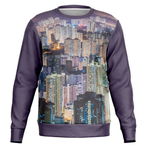 Hong Kong Night View Fashion Sweatshirt (Grey and White- 2 pcs set)