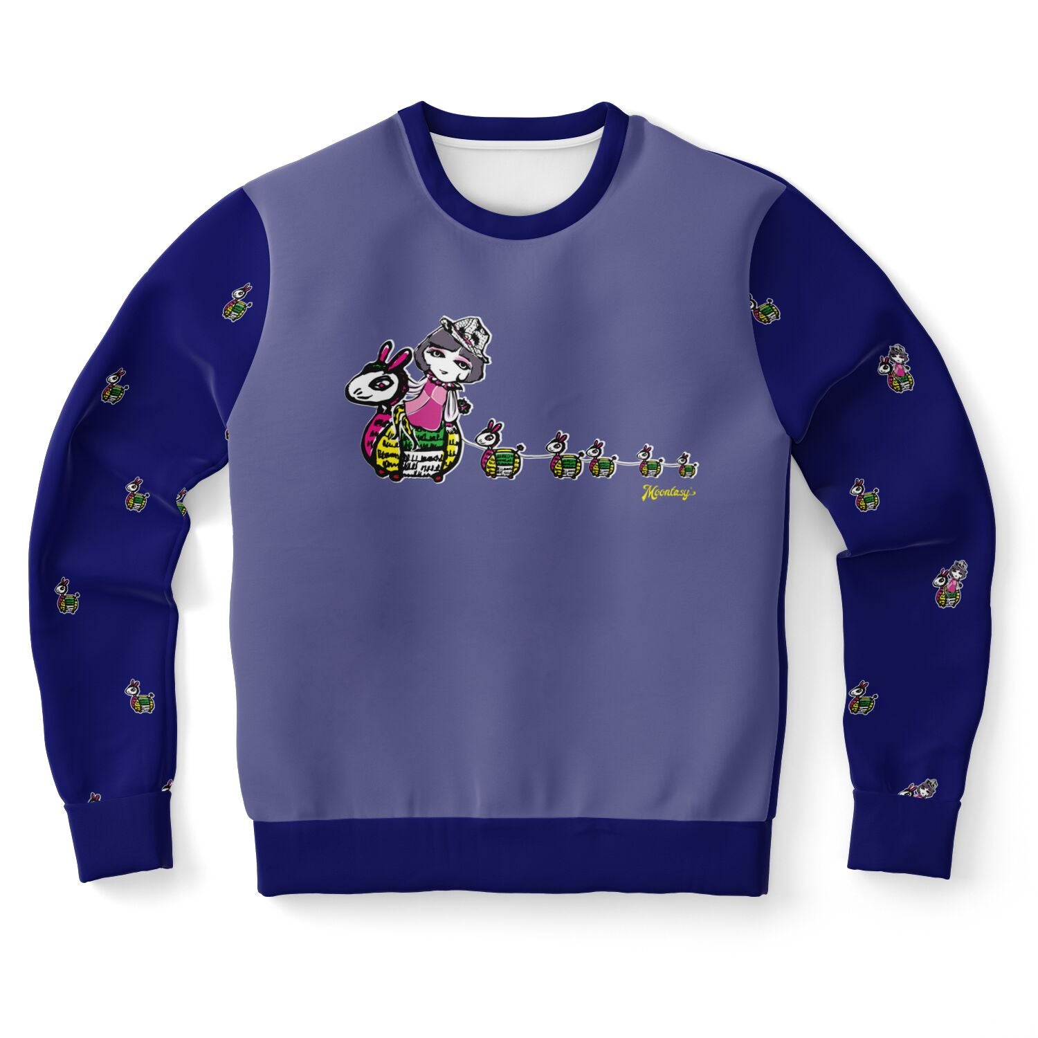 Rabbit Lantern Athletic Sweatshirt（Dark Blue and Purple)