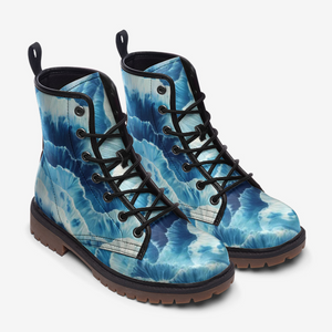 Ocean Breeze Tie-Dye Combat Boots (For Women & Men)