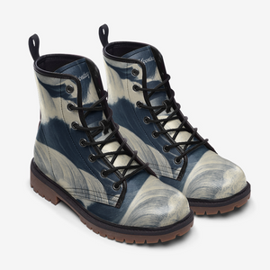 Cloudy Sky Artistic Combat Boots | Vegan & Waterproof