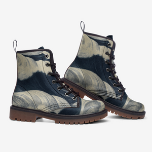 Cloudy Sky Artistic Combat Boots | Vegan & Waterproof