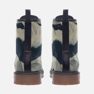 Cloudy Sky Artistic Combat Boots | Vegan & Waterproof