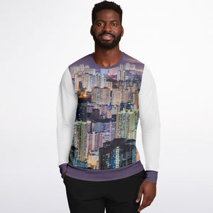 Hong Kong Night View Fashion Sweatshirt (Black and White)