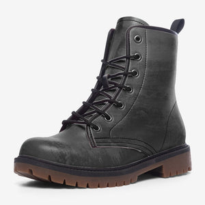 Midnight Black Vegan Combat Boots| Witchy boots| Goth Lace Up Boots For Women| Men | Custom made| Wide Size