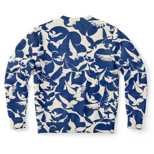 Pigeons Pattern Fashion Sweatshirt (Blue and Beige)