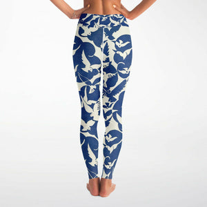 Pigeons Pattern Yoga Pants (Blue and Beige/for women)