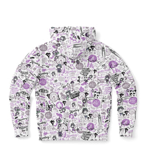 Hong Kong Pattern Zip-Up Hoodie (for women) Purple