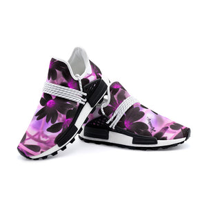 Black pink flower Lightweight Sneaker (Unisex)