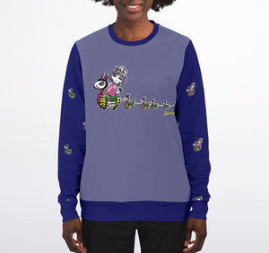 Rabbit Lantern Athletic Sweatshirt（Dark Blue and Purple)