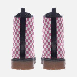 Pink Checkmate Combat Boots ( For Girls|Women| Men)