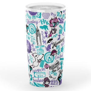 Hong Kong Pattern 20oz Tumbler Set (Blue+Pink)