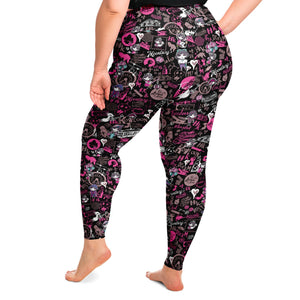 Hong Kong Pattern Plus Size Legging (Black/ for women)