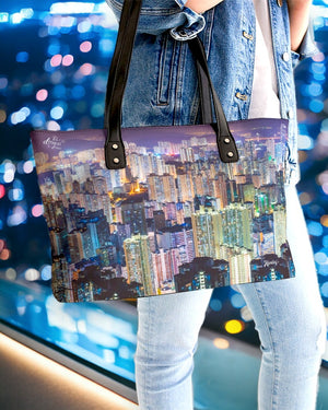 Hong Kong Night View Stylish Tote