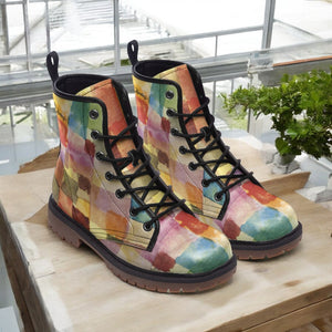 Earthy Mosaic Combat Boots|Golden shoe For Men anw Women