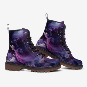 Galactic Swirl Combat Boots| Purple