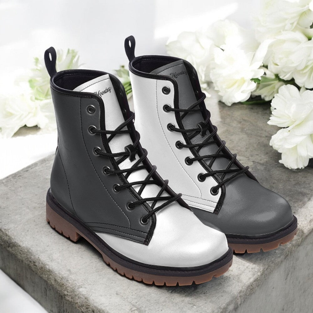 Black and White SplitCombat Boots {For women| men)