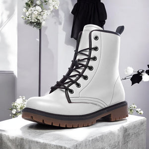 Metallic White Urban Boots