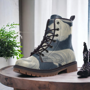 Cloudy Sky Artistic Combat Boots | Vegan & Waterproof