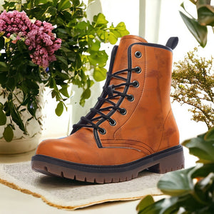 Burnt Orange Combat Boots (For Women| Men)